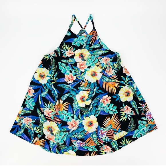 Decree Halter Top XS Floral Tropical Multicolor Summer Beach Vacation Island - Picture 3 of 10